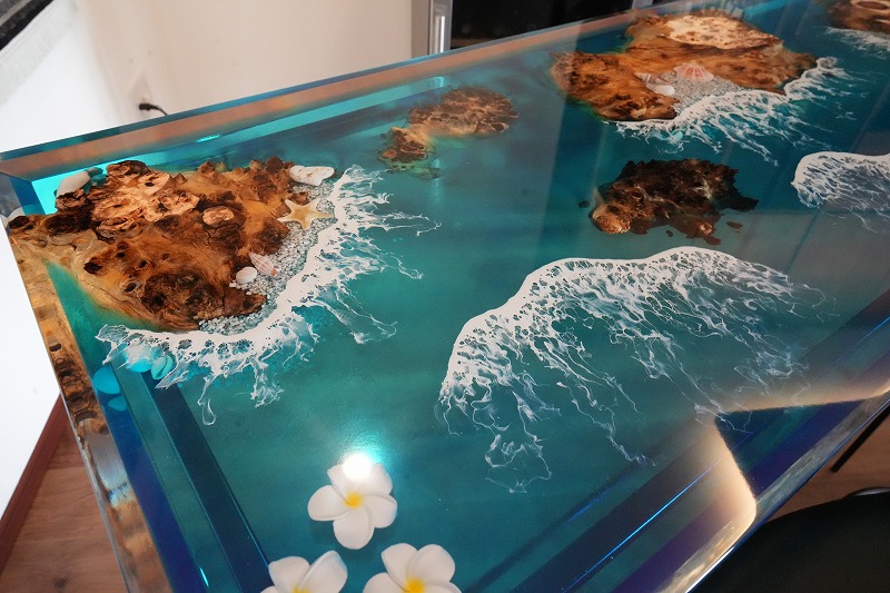ハワイOceanレジンテーブル
