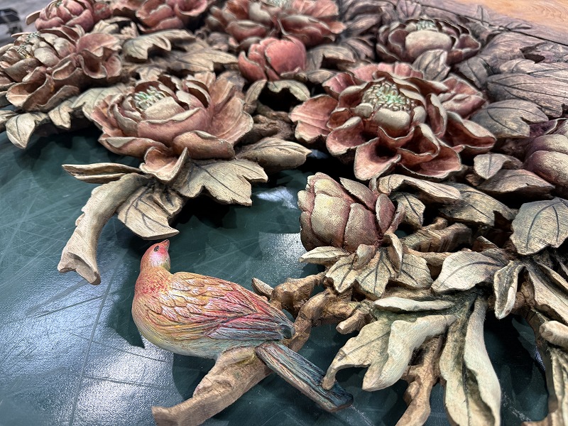 屋久杉レジンテーブル　鳥