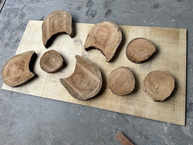 レジンテーブル　欅輪切