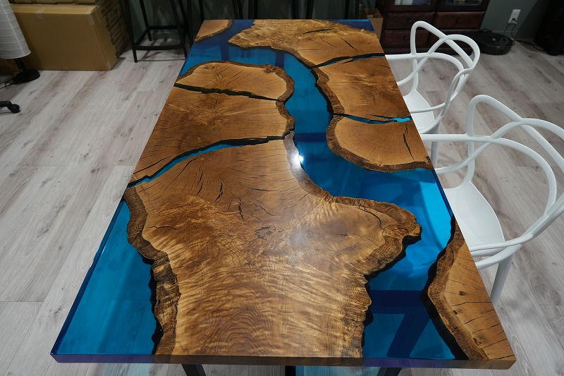 【山梨県】富士樹海ナラ　持ち込みレジンテーブル