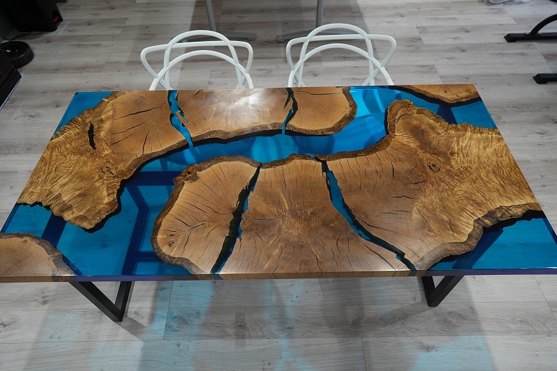 【山梨県】富士樹海ナラ　持ち込みレジンテーブル