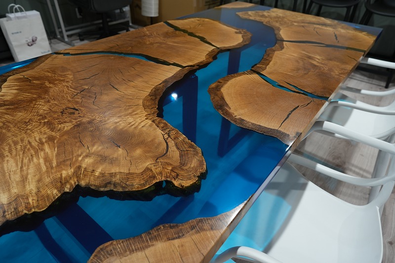 【山梨県】富士樹海ナラ　持ち込みレジンテーブル