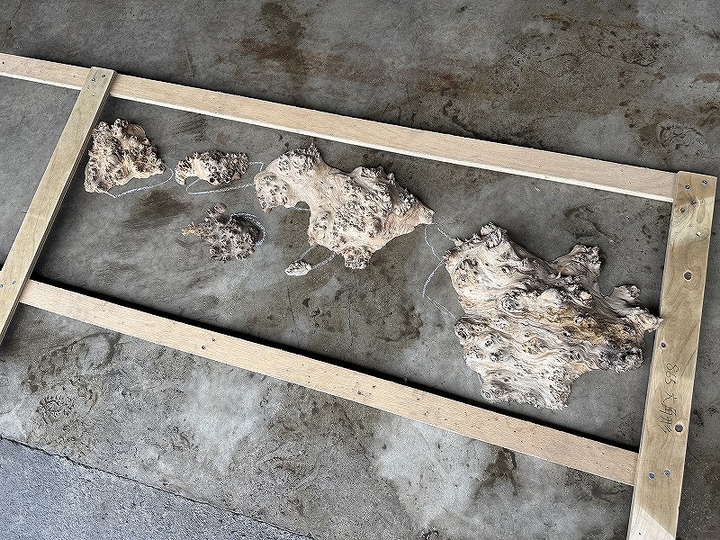 神代杉レジンテーブル　製作