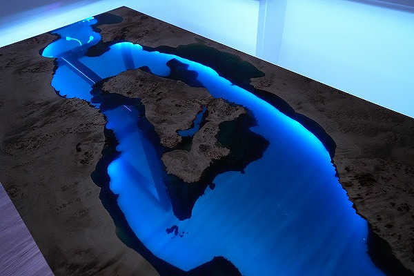 【愛知県名古屋市】ポプラ×sinkaiブルー レジンテーブル