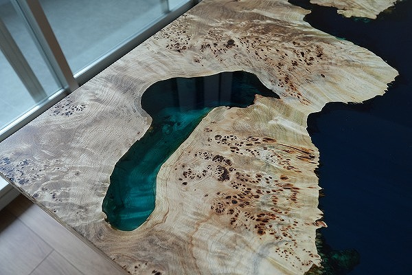 【愛知県名古屋市】ポプラ×sinkaiブルー レジンテーブル