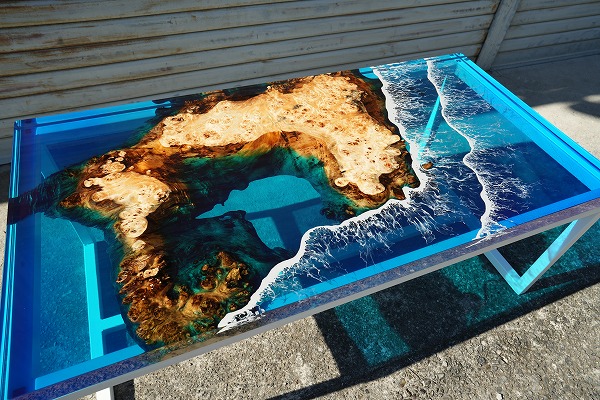 レジンテーブル 倉庫