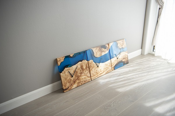 【東京都】オリーブ×クリアブルー レジンテーブル