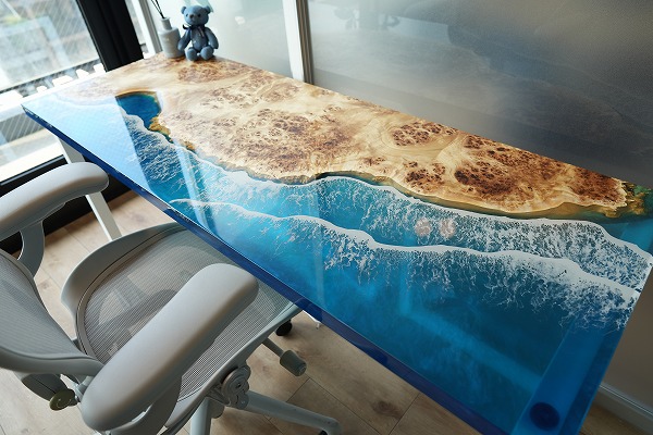 【福岡県】ポプラ×Oceanレジンテーブル