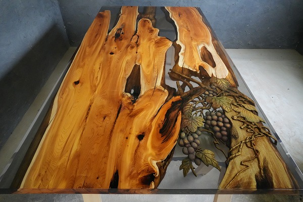 レジンテーブル 倉庫