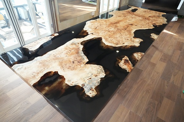 【静岡県】ポプラ×darkⅢクリア ふるさと納税レジンテーブル