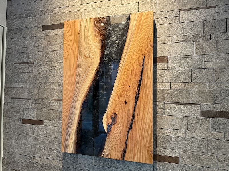 【野村不動産プラウド府中八幡町】欅壁掛けレジンアート