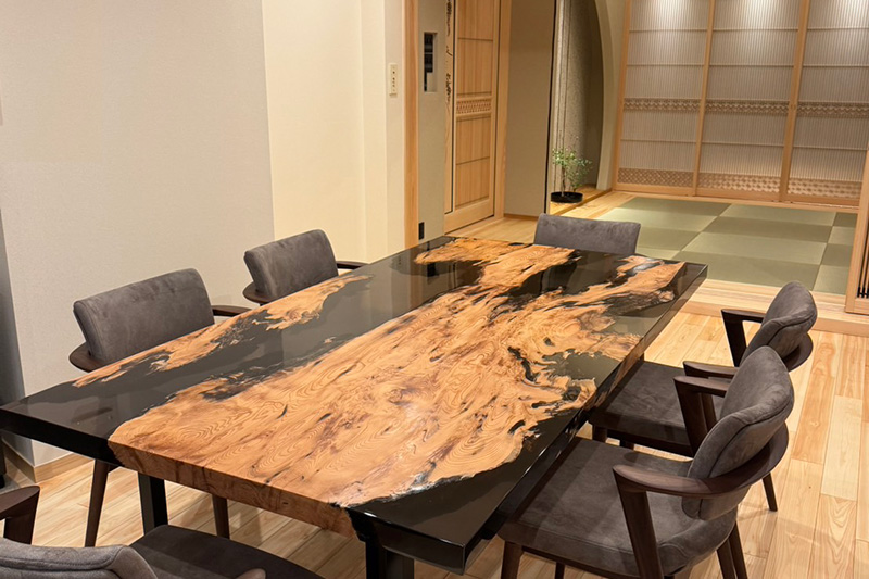 【屋久杉大阪市港区】屋久杉× dark II ふるさと納税レジンテーブル