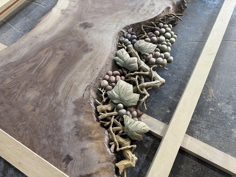 彫り物クラロレジンテーブル　製作