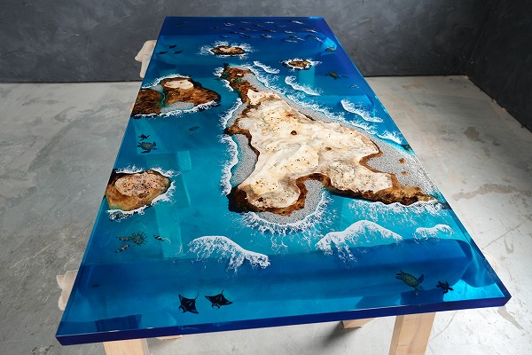 【沖縄県宮古島】ポプラ×Oceanレジンテーブル