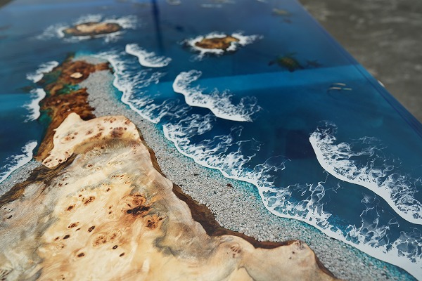 【沖縄県宮古島】ポプラ×Oceanレジンテーブル