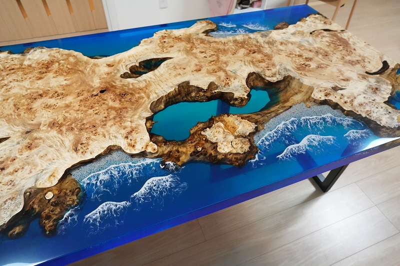 【岐阜県】ポプラ×Oceanレジンテーブル