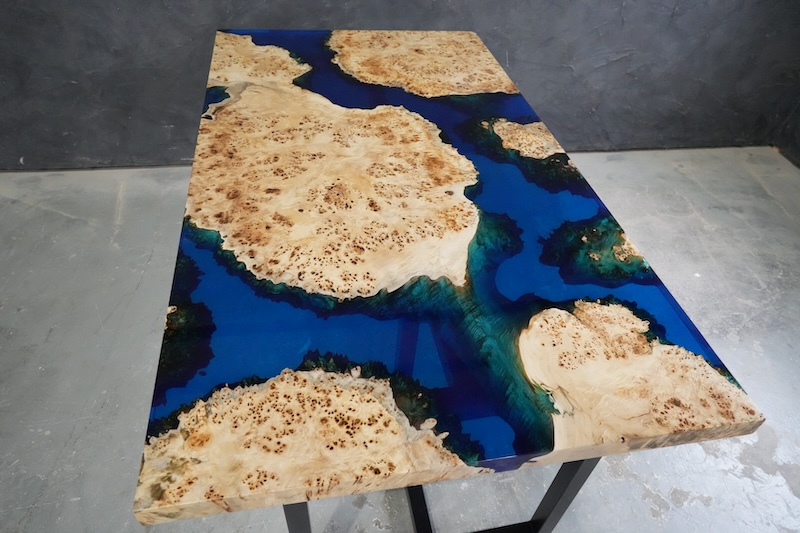 【愛知県名古屋市】ポプラ×shinkaiブルー レジンテーブル