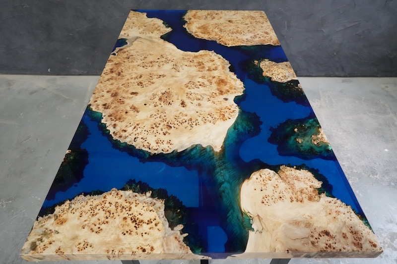 【愛知県名古屋市】ポプラ×shinkaiブルー レジンテーブル