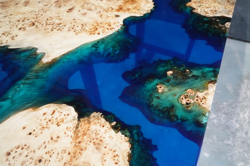 【愛知県名古屋市】ポプラ×shinkaiブルー レジンテーブル