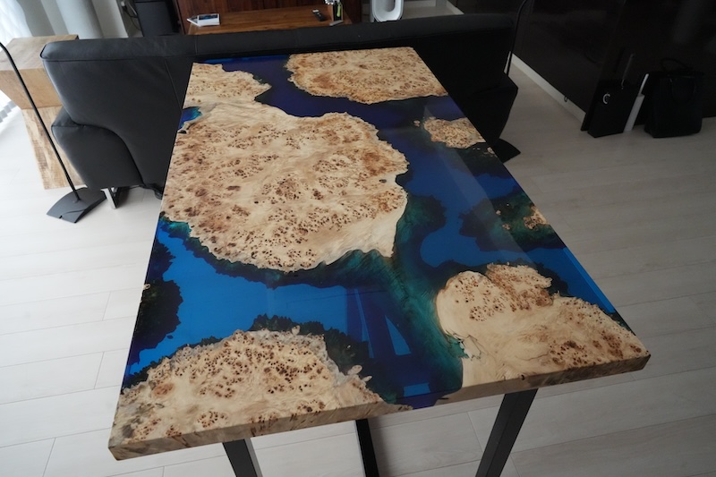 【愛知県名古屋市】ポプラ×shinkaiブルー レジンテーブル